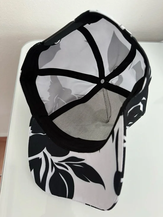 Women's Unbranded floral cap, black and white, new without tags. - Picture 6 of 6